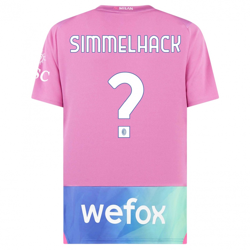 Kandiny Kinderen Alexander Simmelhack #0 Roze Paars Thuisshirt Derde Tenue 2023/24 T-Shirt België