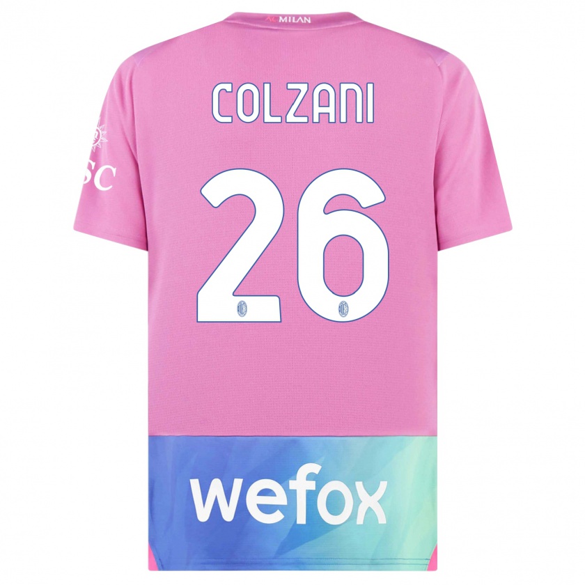 Kandiny Kinderen Edoardo Colzani #26 Roze Paars Thuisshirt Derde Tenue 2023/24 T-Shirt België