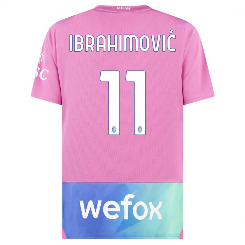 Kandiny Niño Camiseta Zlatan Ibrahimovic #11 Rosado Morado Equipación Tercera 2023/24 La Camisa