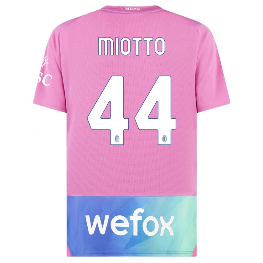 Kandiny Kinderen Giorgia Miotto #44 Roze Paars Thuisshirt Derde Tenue 2023/24 T-Shirt België