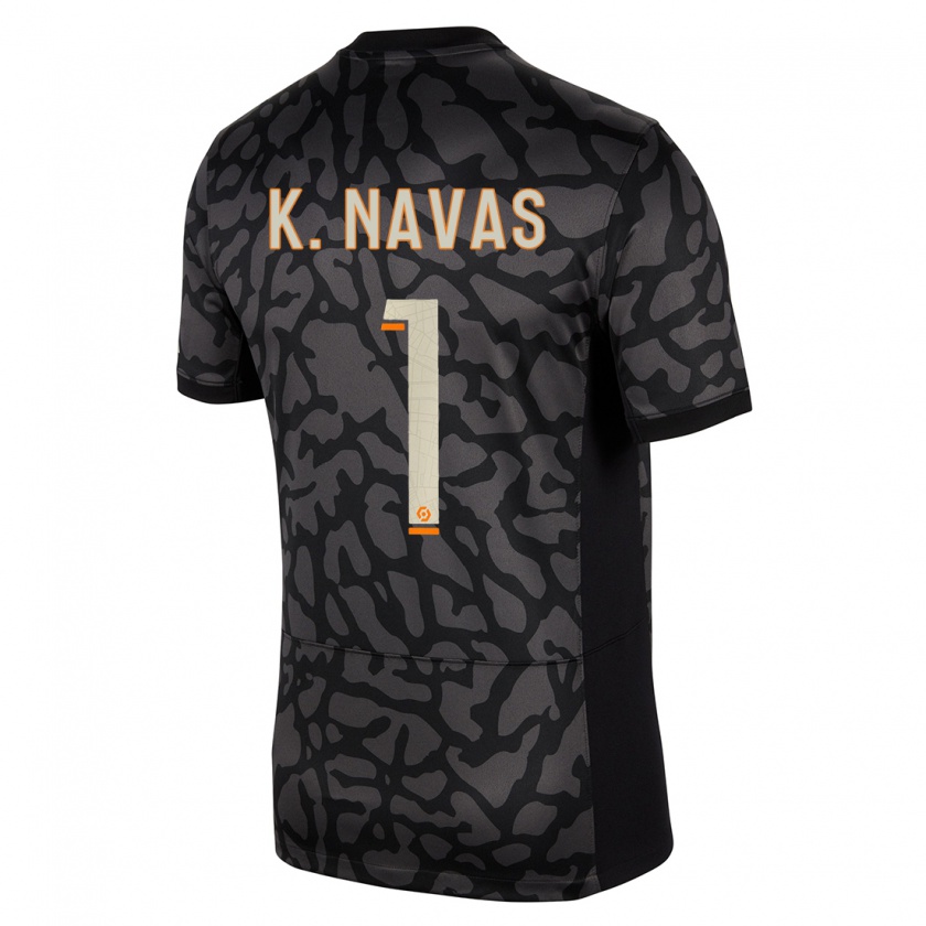 Kandiny Kinder Keylor Navas #1 Schwarz Ausweichtrikot Trikot 2023/24 T-Shirt Österreich