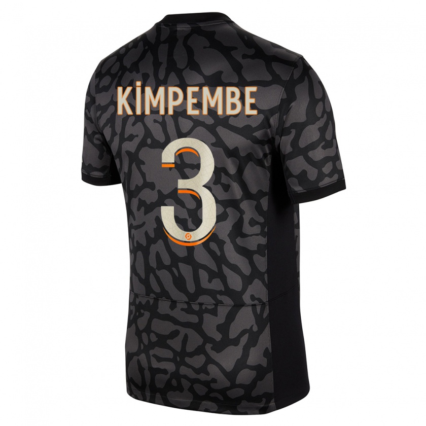 Kandiny Kinderen Presnel Kimpembe #3 Zwart Thuisshirt Derde Tenue 2023/24 T-Shirt België