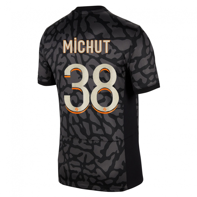 Kandiny Kinderen Edouard Michut #38 Zwart Thuisshirt Derde Tenue 2023/24 T-Shirt België