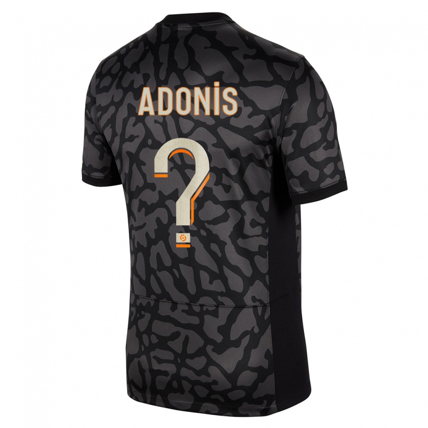 Kandiny Bambino Maglia Erwan Adonis #0 Nero Kit Gara Third 2023/24 Maglietta