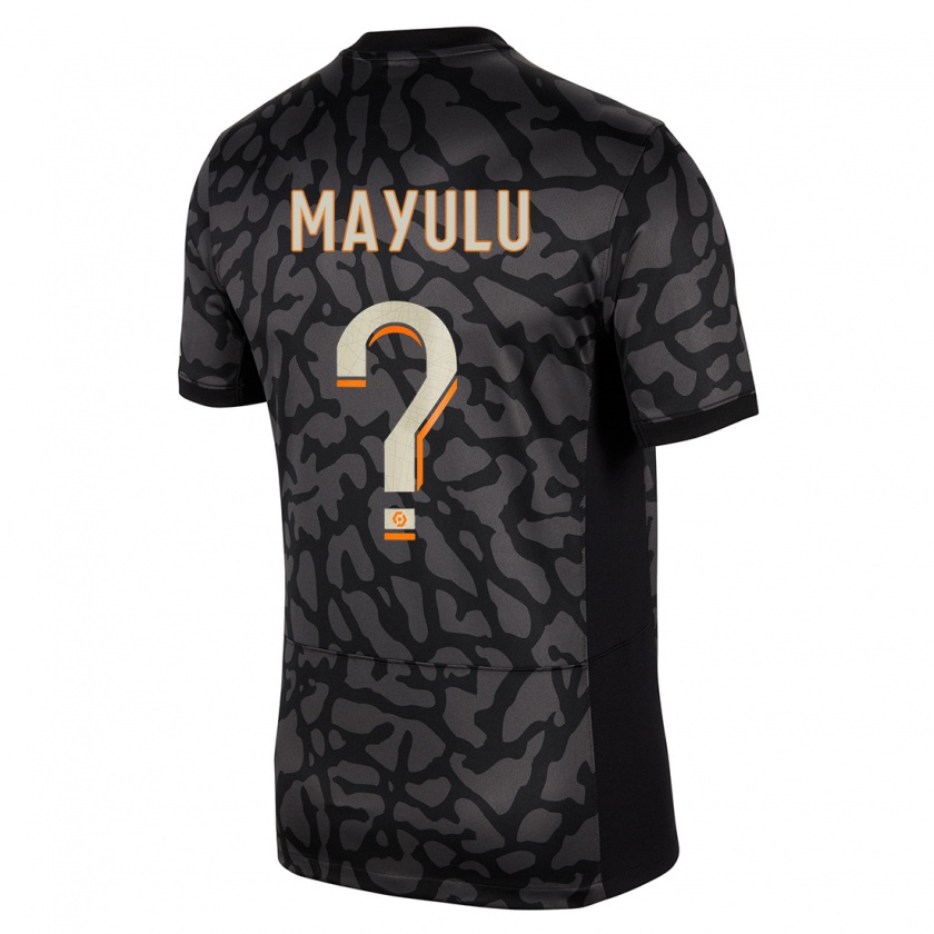 Kandiny Bambino Maglia Senny Mayulu #0 Nero Kit Gara Third 2023/24 Maglietta