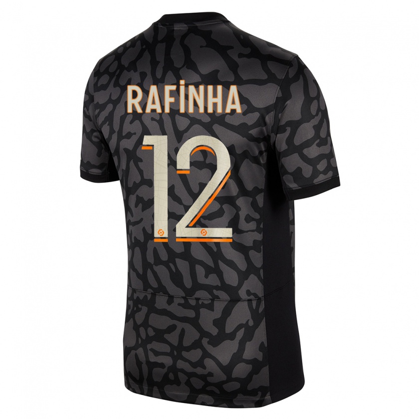 Kandiny Bambino Maglia Rafinha #12 Nero Kit Gara Third 2023/24 Maglietta