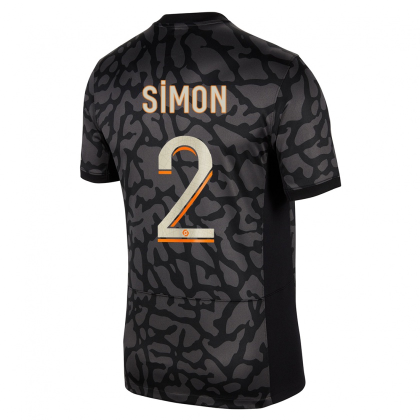 Kandiny Bambino Maglia Benedicte Simon #2 Nero Kit Gara Third 2023/24 Maglietta