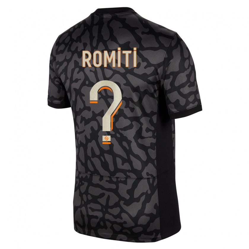 Kandiny Niño Camiseta Olivia Romiti #0 Negro Equipación Tercera 2023/24 La Camisa México