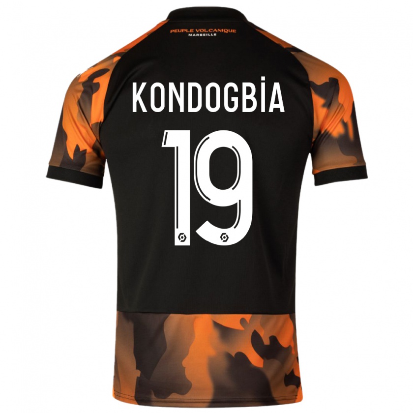 Kandiny Kinderen Geoffrey Kondogbia #19 Zwart Oranje Thuisshirt Derde Tenue 2023/24 T-Shirt België