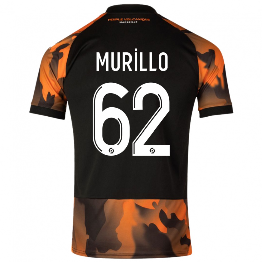 Kandiny Bambino Maglia Amir Murillo #62 Nero Arancione Kit Gara Third 2023/24 Maglietta