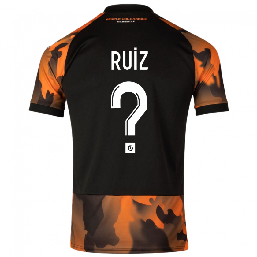 Kandiny Kinder Pedro Ruiz #0 Schwarzorange Ausweichtrikot Trikot 2023/24 T-Shirt Österreich