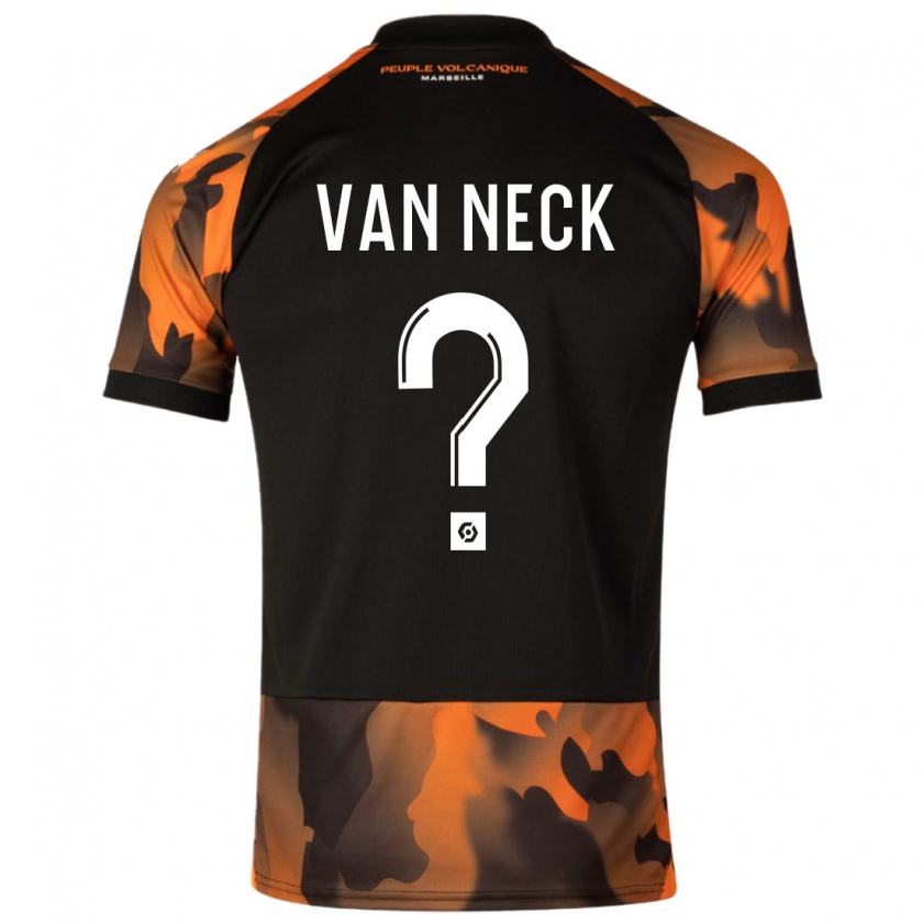 Kandiny Bambino Maglia Jelle Van Neck #0 Nero Arancione Kit Gara Third 2023/24 Maglietta