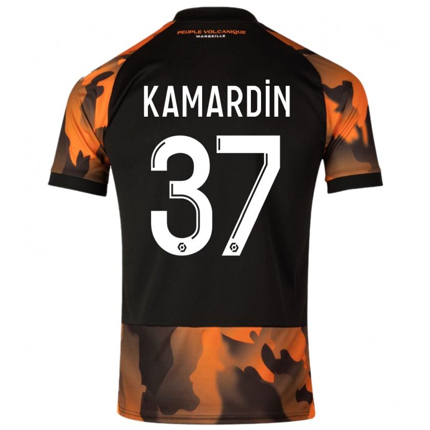 Kandiny Bambino Maglia Aaron Kamardin #37 Nero Arancione Kit Gara Third 2023/24 Maglietta