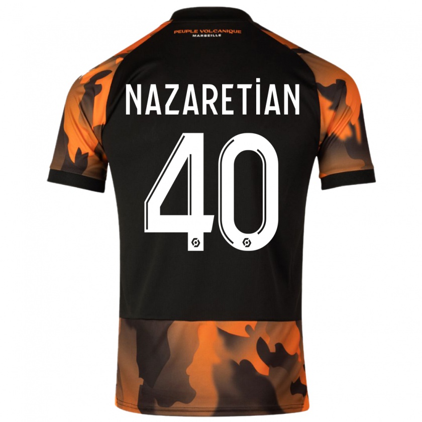 Kandiny Bambino Maglia Manuel Nazaretian #40 Nero Arancione Kit Gara Third 2023/24 Maglietta