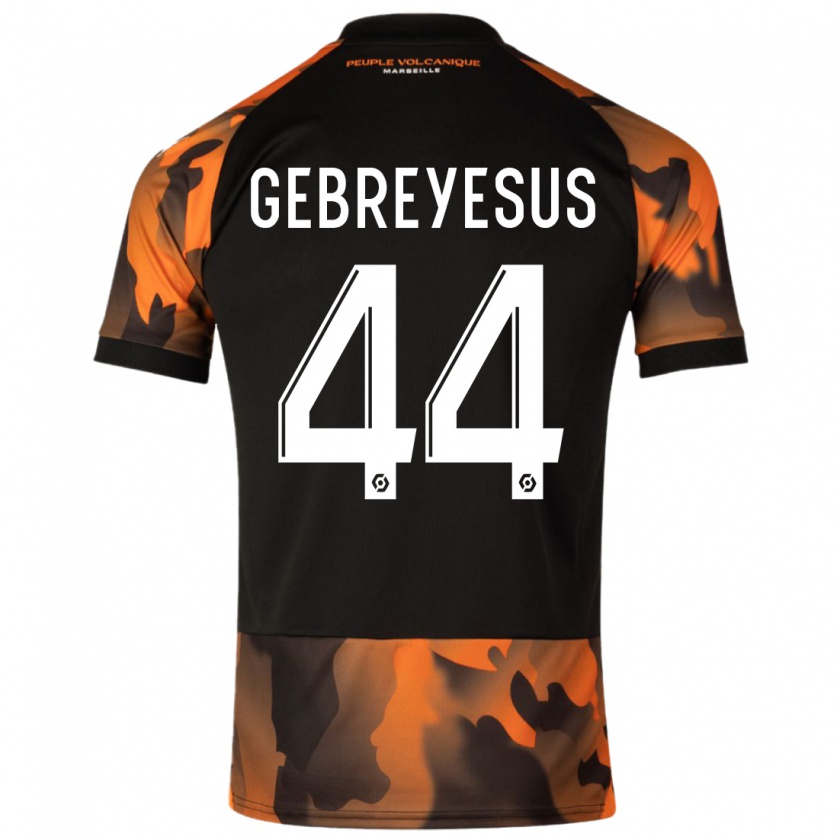 Kandiny Bambino Maglia Esey Gebreyesus #44 Nero Arancione Kit Gara Third 2023/24 Maglietta