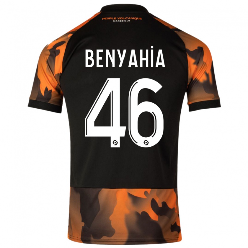 Kandiny Kinderen Aylan Benyahia-Tani #46 Zwart Oranje Thuisshirt Derde Tenue 2023/24 T-Shirt België