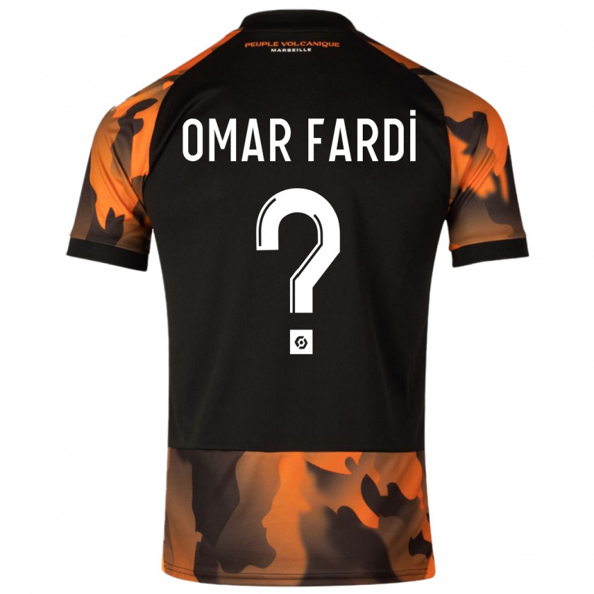 Kandiny Bambino Maglia El Omar Fardi #0 Nero Arancione Kit Gara Third 2023/24 Maglietta