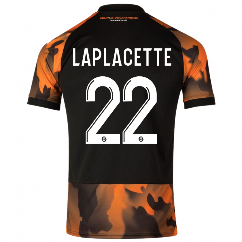 Kandiny Bambino Maglia Tess Laplacette #22 Nero Arancione Kit Gara Third 2023/24 Maglietta