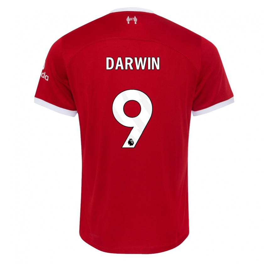 Kandiny Hombre Camiseta Darwin Núñez #9 Rojo 1ª Equipación 2023/24 La Camisa