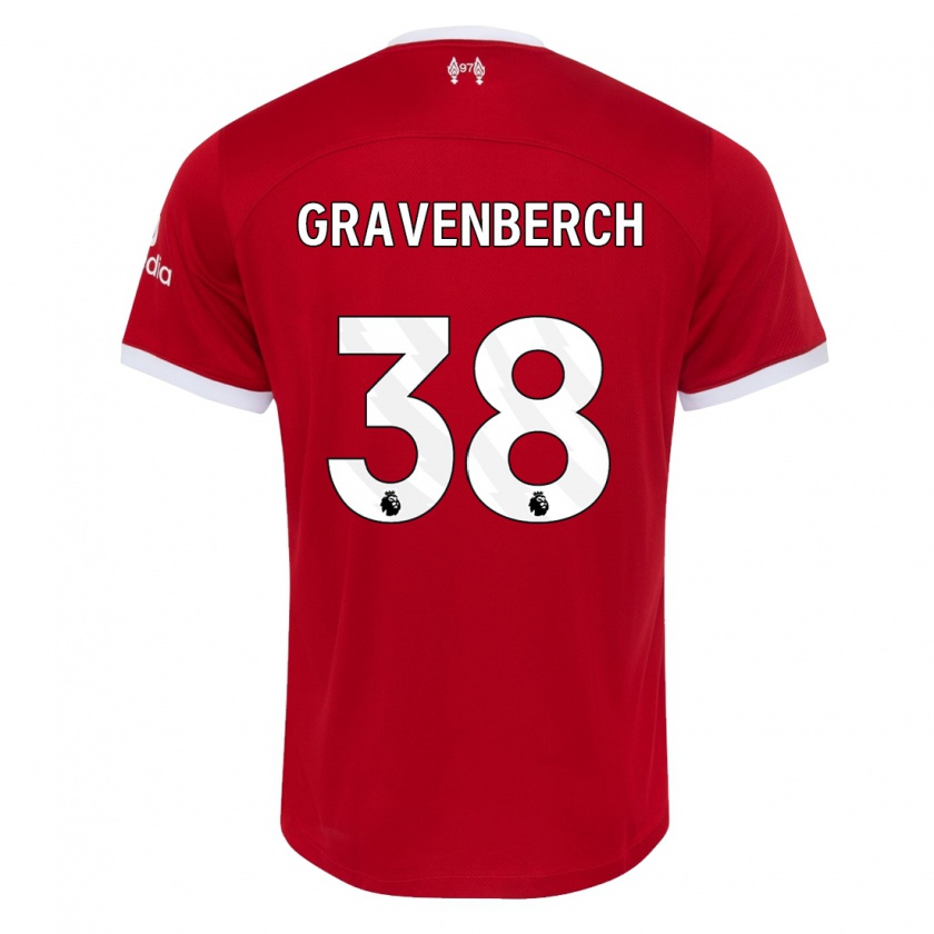 Kandiny Hombre Camiseta Ryan Gravenberch #38 Rojo 1ª Equipación 2023/24 La Camisa