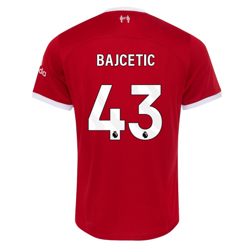 Kandiny Hombre Camiseta Stefan Bajcetic #43 Rojo 1ª Equipación 2023/24 La Camisa