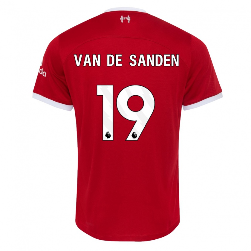 Kandiny Hombre Camiseta Shanice Van De Sanden #19 Rojo 1ª Equipación 2023/24 La Camisa