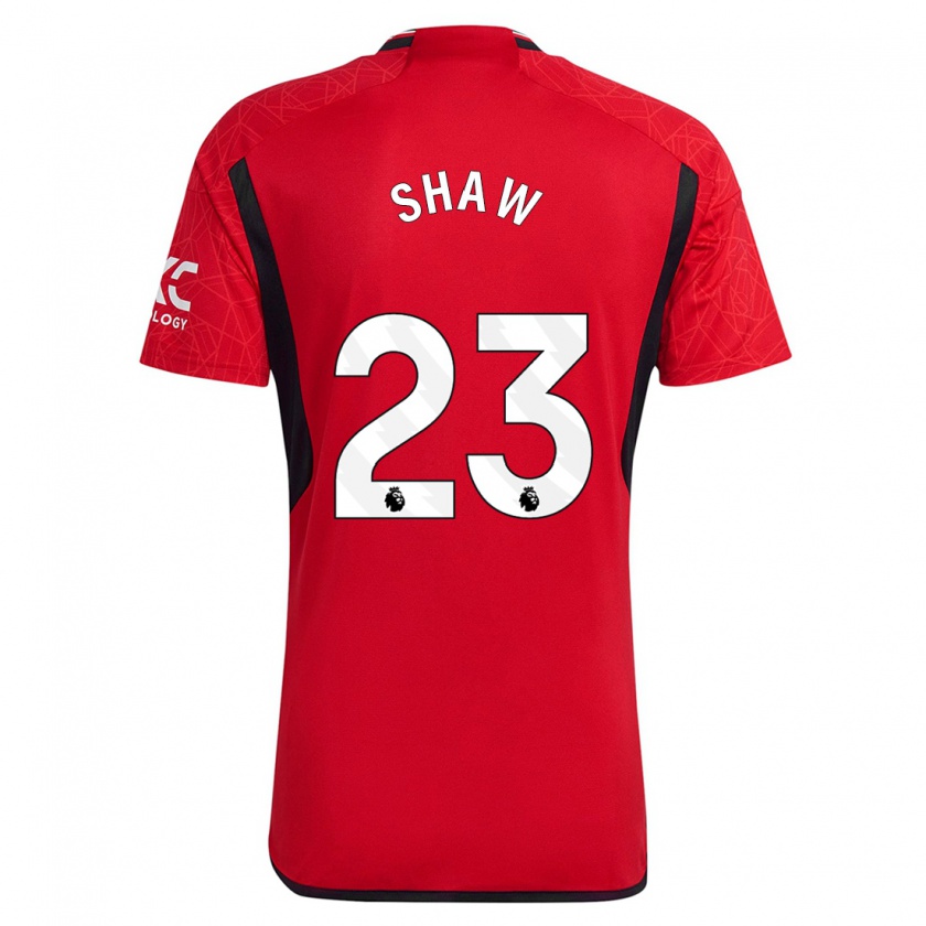 Kandiny Uomo Maglia Luke Shaw #23 Rosso Kit Gara Home 2023/24 Maglietta