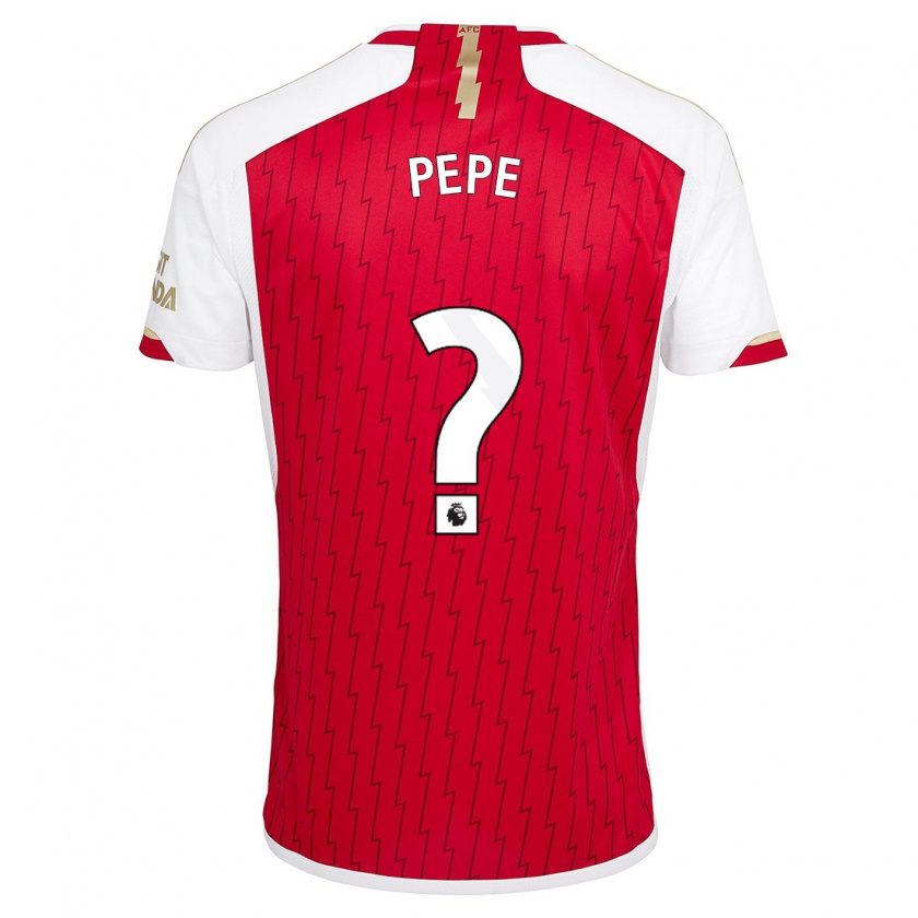 Kandiny Uomo Maglia Nicolas Pépé #0 Rosso Kit Gara Home 2023/24 Maglietta