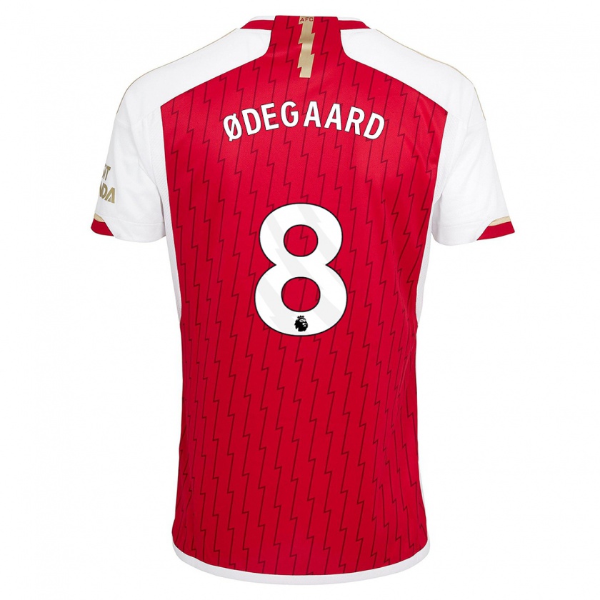 Kandiny Uomo Maglia Martin Ødegaard #8 Rosso Kit Gara Home 2023/24 Maglietta