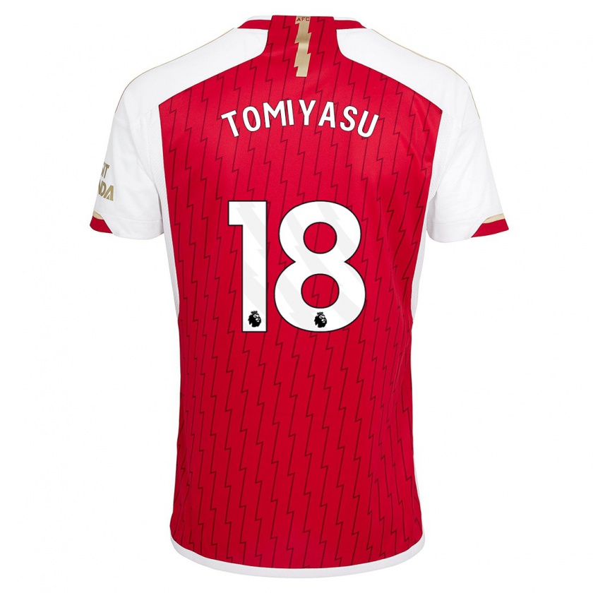 Kandiny Heren Takehiro Tomiyasu #18 Rood Thuisshirt Thuistenue 2023/24 T-Shirt België