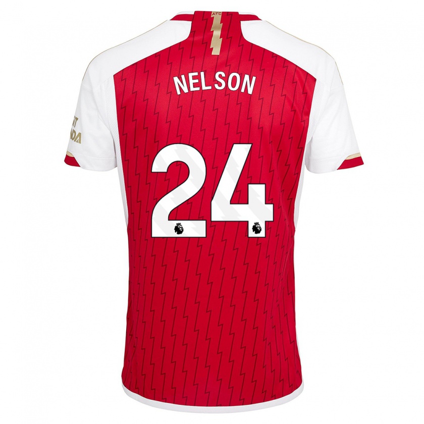 Kandiny Męski Reiss Nelson #24 Czerwony Domowa Koszulka 2023/24 Koszulki Klubowe