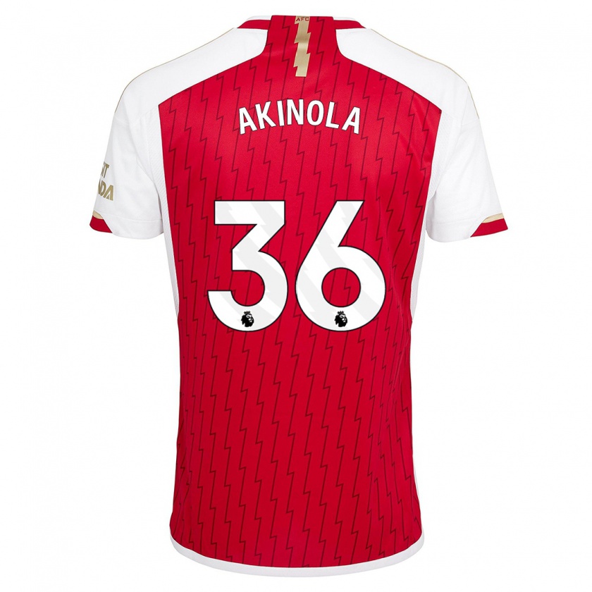 Kandiny Uomo Maglia Tim Akinola #36 Rosso Kit Gara Home 2023/24 Maglietta