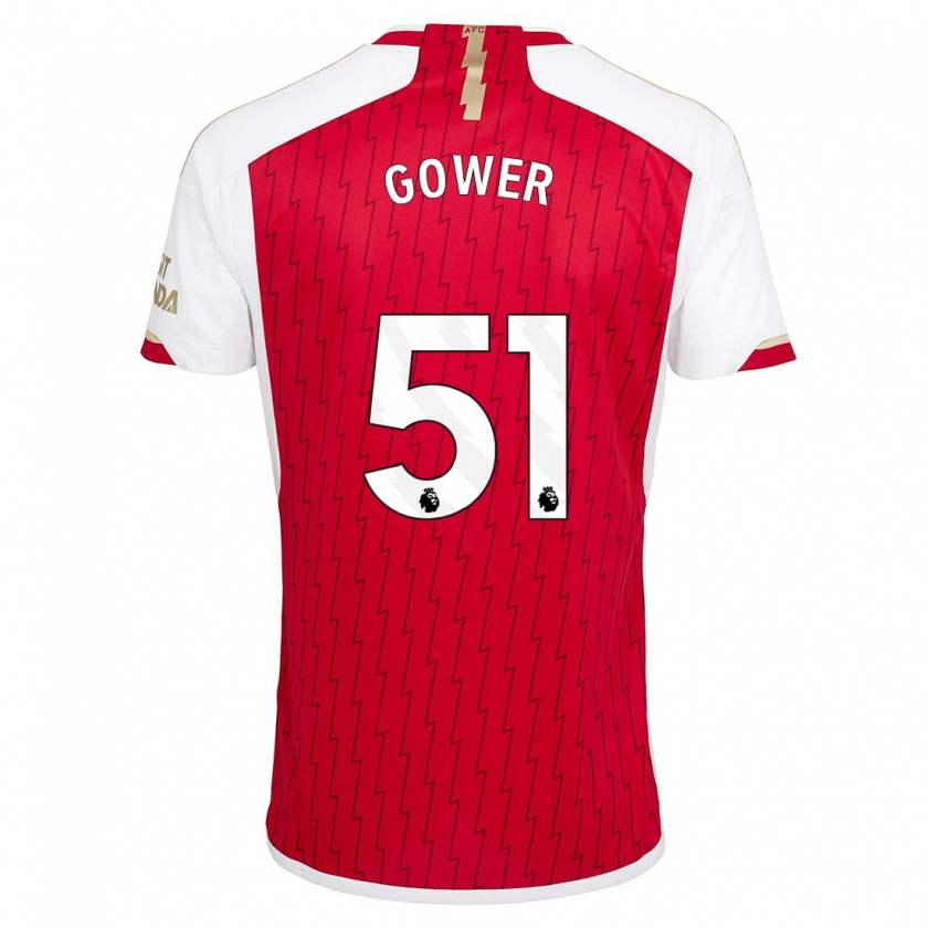 Kandiny Uomo Maglia Jimi Gower #51 Rosso Kit Gara Home 2023/24 Maglietta