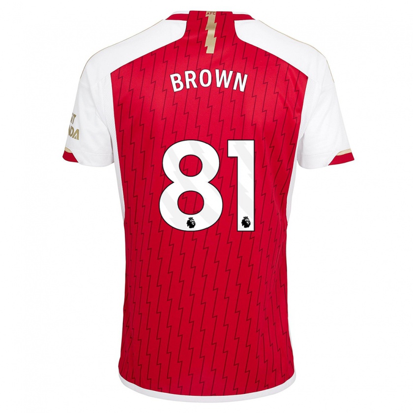 Kandiny Uomo Maglia Luis Brown #81 Rosso Kit Gara Home 2023/24 Maglietta