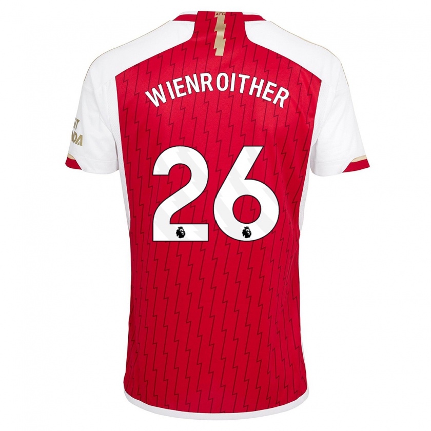 Kandiny Uomo Maglia Laura Wienroither #26 Rosso Kit Gara Home 2023/24 Maglietta