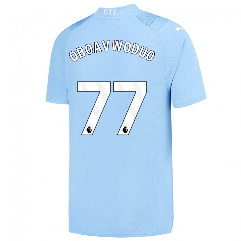 Kandiny Hombre Camiseta Justin Oboavwoduo #77 Azul Claro 1ª Equipación 2023/24 La Camisa