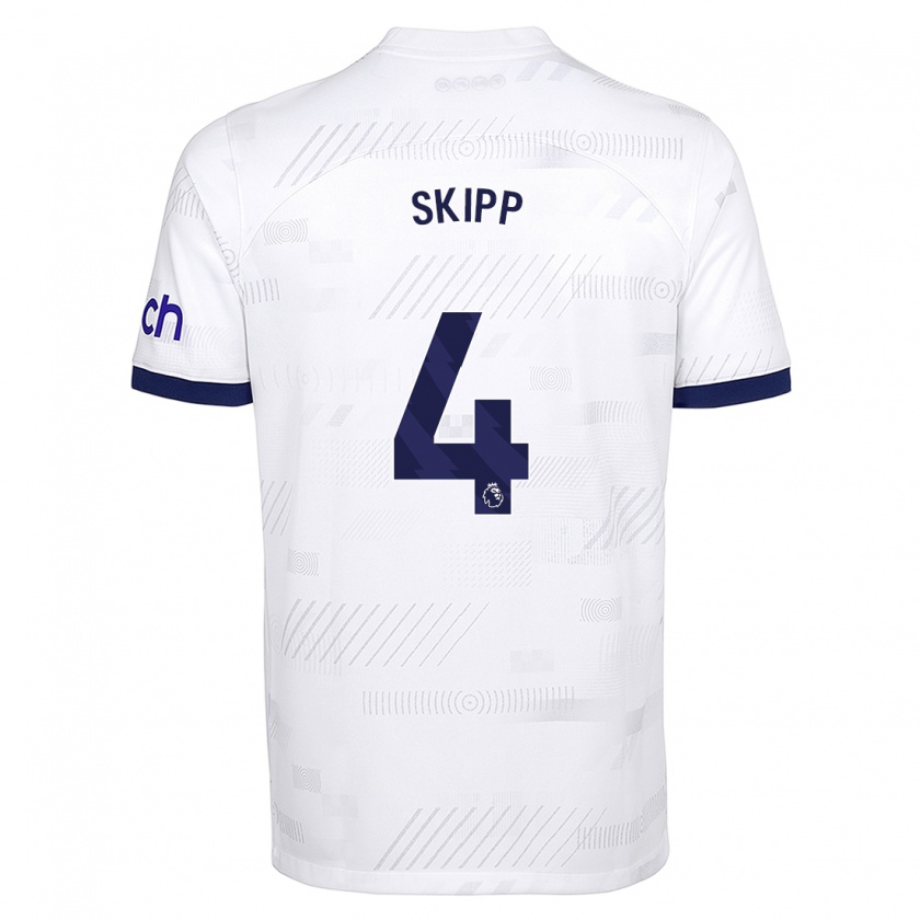 Kandiny Uomo Maglia Oliver Skipp #4 Bianco Kit Gara Home 2023/24 Maglietta