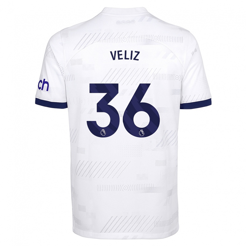 Kandiny Uomo Maglia Alejo Véliz #36 Bianco Kit Gara Home 2023/24 Maglietta