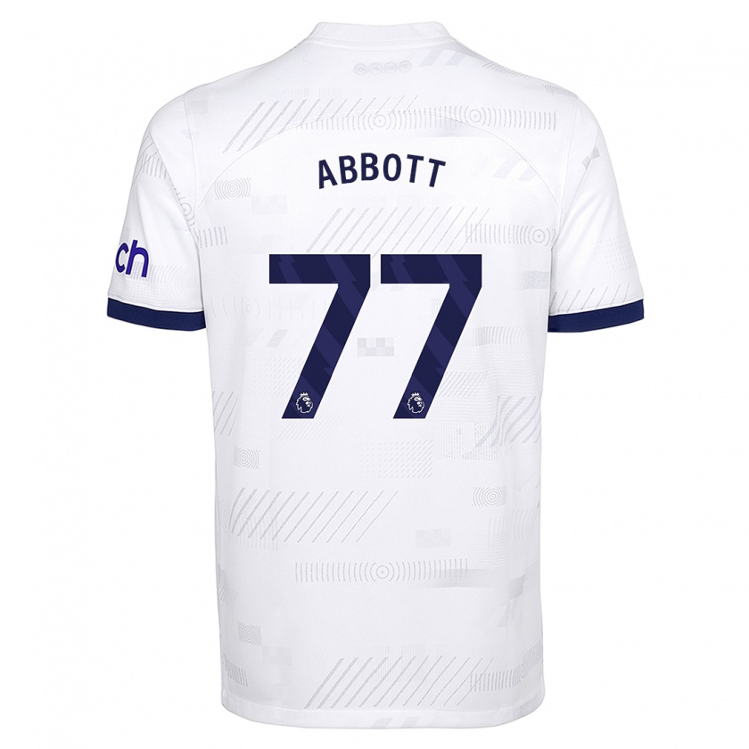 Kandiny Uomo Maglia George Abbott #77 Bianco Kit Gara Home 2023/24 Maglietta