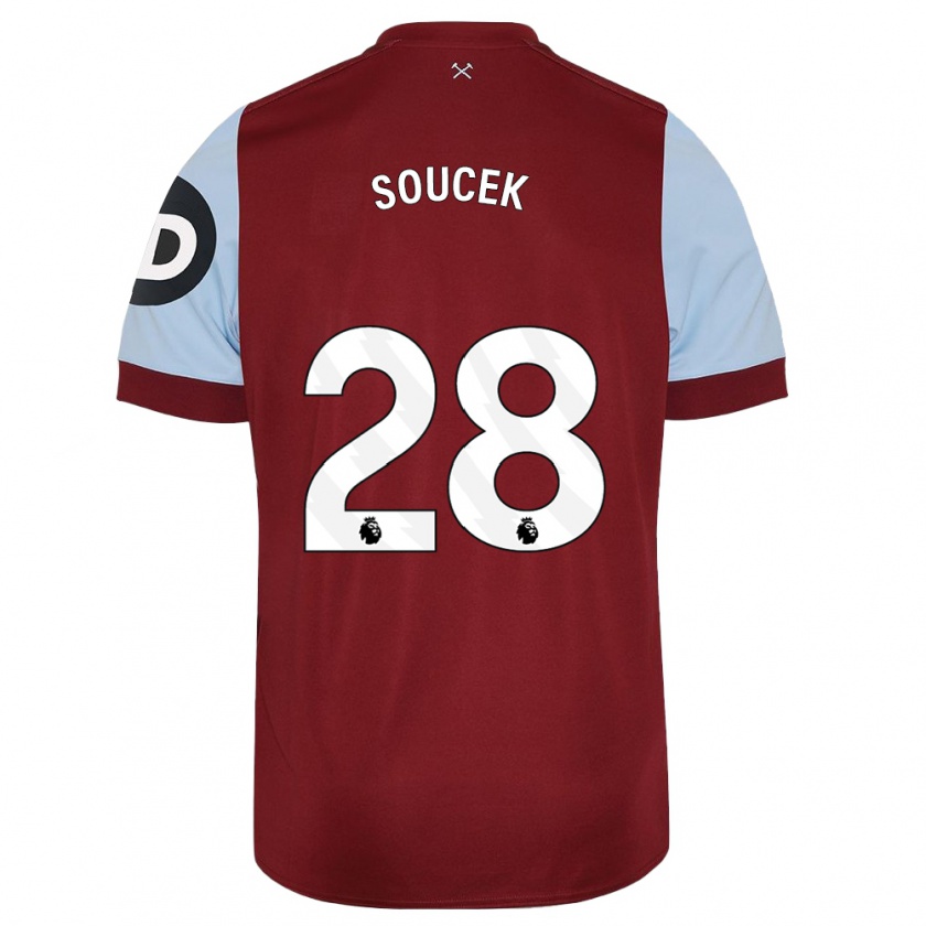 Kandiny Herren Tomas Soucek #28 Kastanienbraun Heimtrikot Trikot 2023/24 T-Shirt Österreich