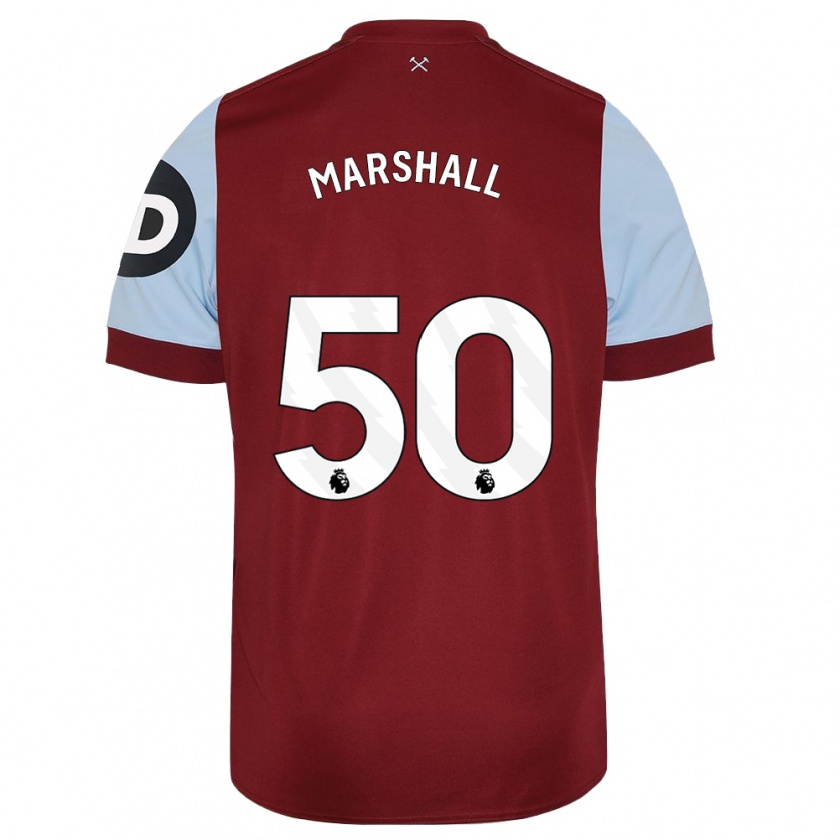 Kandiny Hombre Camiseta Callum Marshall #50 Granate 1ª Equipación 2023/24 La Camisa