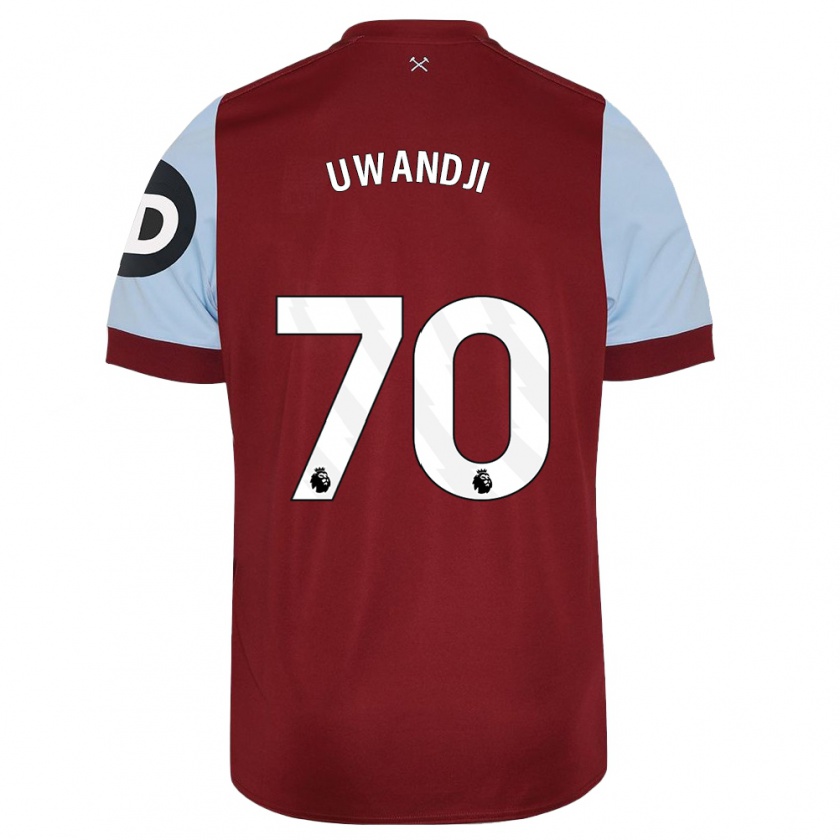 Kandiny Hombre Camiseta Blaise Uwandji #70 Granate 1ª Equipación 2023/24 La Camisa