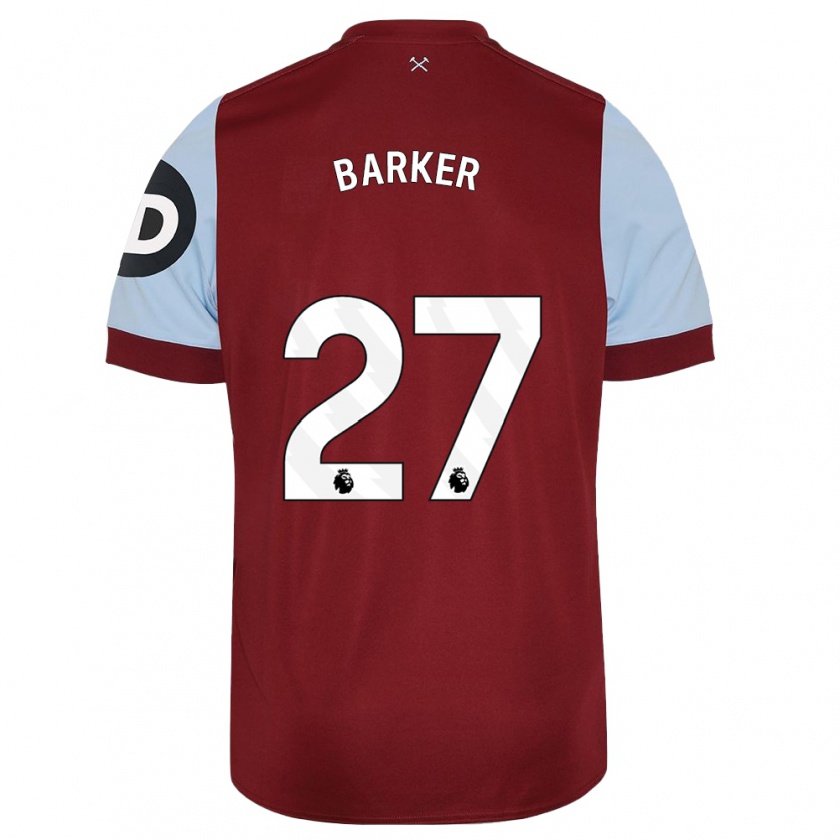 Kandiny Hombre Camiseta Maisy Barker #27 Granate 1ª Equipación 2023/24 La Camisa