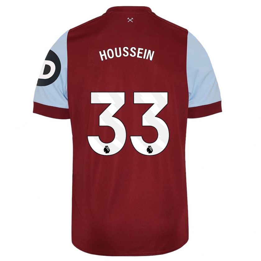 Kandiny Hombre Camiseta Halle Houssein #33 Granate 1ª Equipación 2023/24 La Camisa