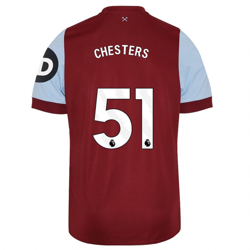 Kandiny Hombre Camiseta Daniel Chesters #51 Granate 1ª Equipación 2023/24 La Camisa