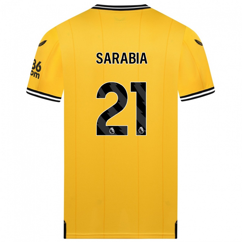 Kandiny Hombre Camiseta Pablo Sarabia #21 Amarillo 1ª Equipación 2023/24 La Camisa