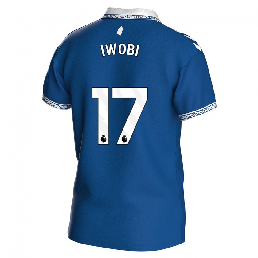 Kandiny Uomo Maglia Alex Iwobi #17 Blu Reale Kit Gara Home 2023/24 Maglietta