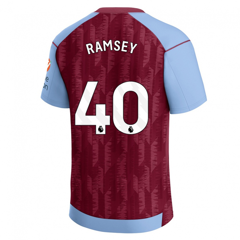 Kandiny Heren Aaron Ramsey #40 Claret Blauw Thuisshirt Thuistenue 2023/24 T-Shirt België