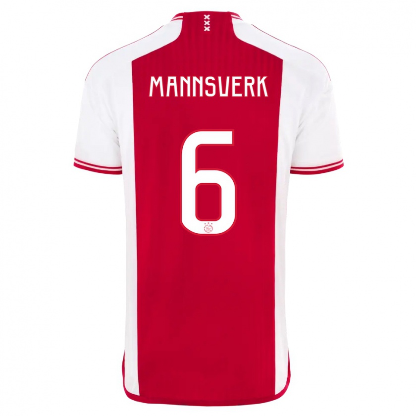 Kandiny Hombre Camiseta Sivert Mannsverk #6 Rojo Blanco 1ª Equipación 2023/24 La Camisa México