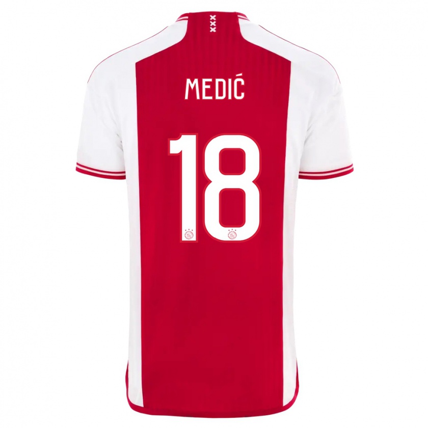 Kandiny Heren Jakov Medic #18 Rood Wit Thuisshirt Thuistenue 2023/24 T-Shirt België